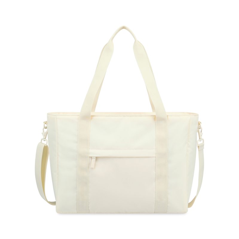 Custom Skyler Recycled rPET Work to Weekend Laptop Tote - Birch with logo - 1