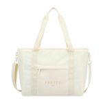 Custom Skyler Recycled rPET Work to Weekend Laptop Tote - Birch with logo