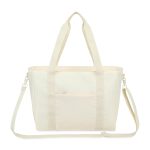 Custom Skyler Recycled rPET Work to Weekend Laptop Tote - Birch with logo - 2