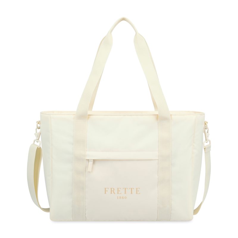 Custom Skyler Recycled rPET Work to Weekend Laptop Tote - Birch with logo