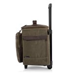 Custom Somm 12 Bottle Wine Tote with wheels- Khaki/Brown with logo - 2