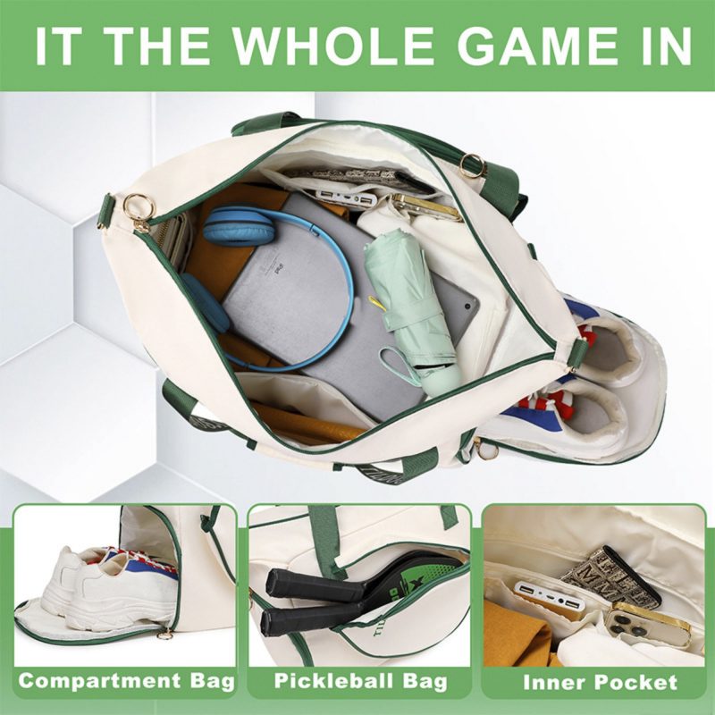 Custom Stylish Pickleball Tote Bag With Adjustable Strap with logo - 4