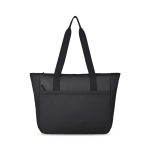 Custom Transit Recycled rPET Laptop Tote - Black with logo - 1