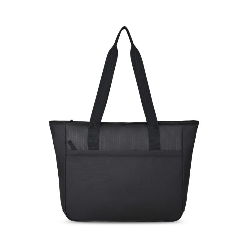 Custom Transit Recycled rPET Laptop Tote - Black with logo - 1