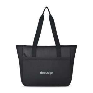 Custom Transit Recycled rPET Laptop Tote - Black with logo