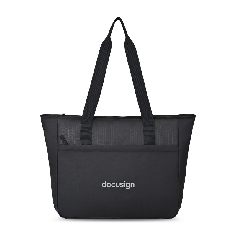 Custom Transit Recycled rPET Laptop Tote - Black with logo