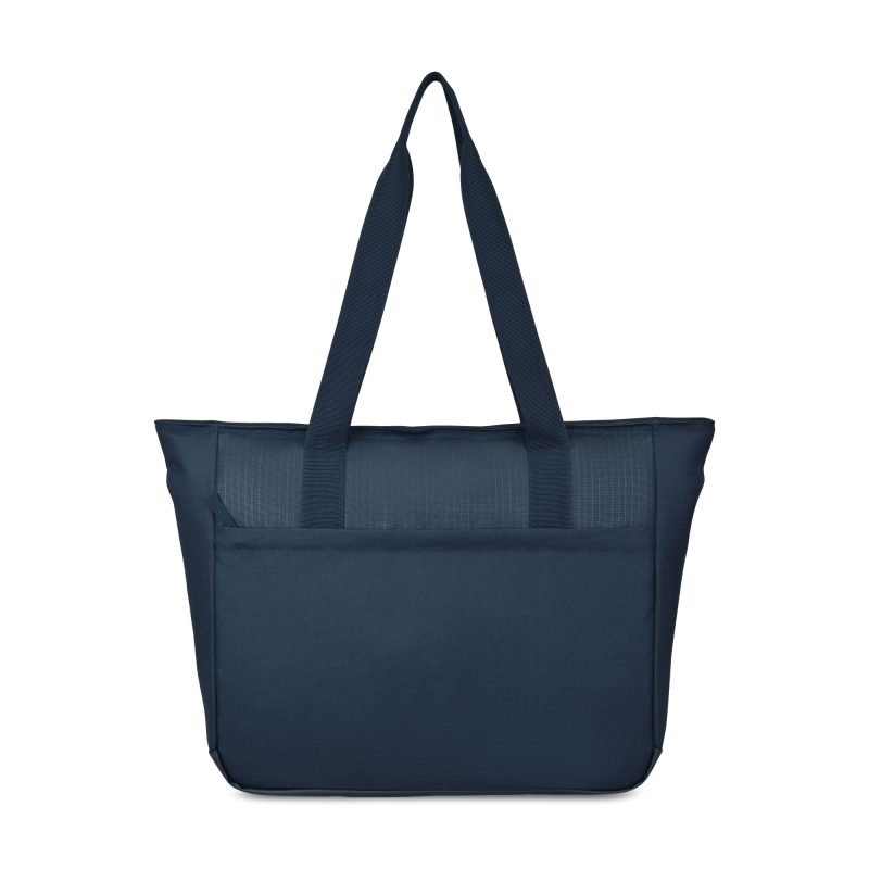 Custom Transit Recycled rPET Laptop Tote - Navy with logo - 1
