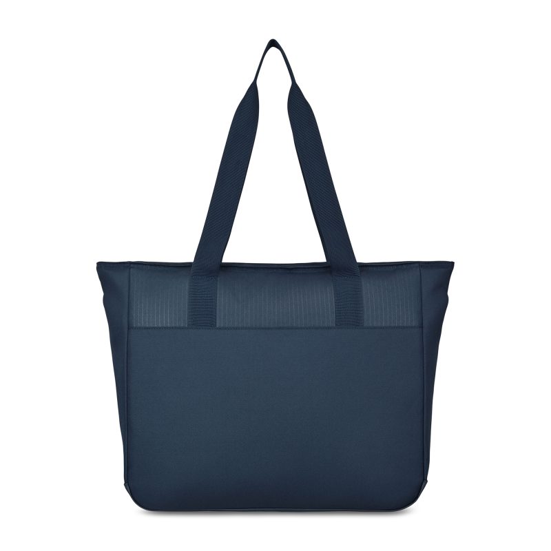 Custom Transit Recycled rPET Laptop Tote - Navy with logo - 4