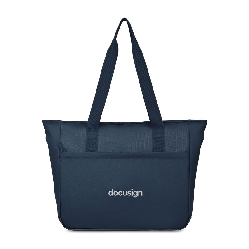 Custom Transit Recycled rPET Laptop Tote - Navy with logo