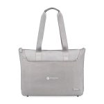 Custom Travis & Wells Lennox Recycled Nylon Laptop Tote - Taupe with logo