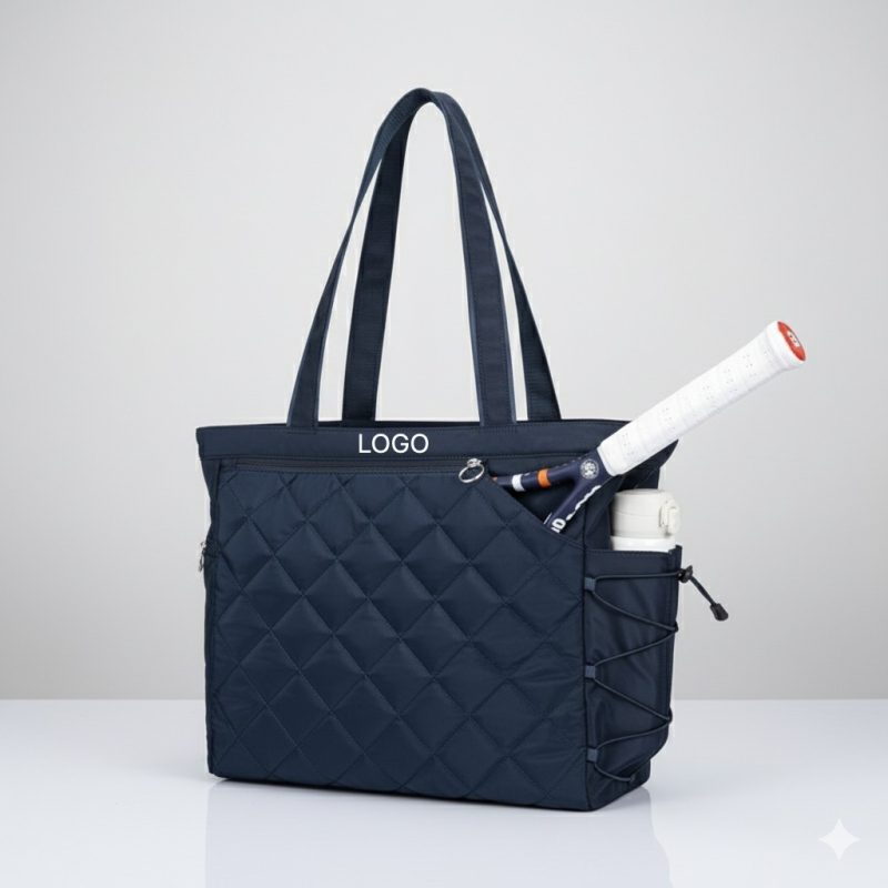 Custom Waterproof Tennis Tote Bag Outdoor Sports Shoulder Bag Pickleball Tote with Racket Pocket with logo