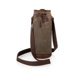 Custom Waxed Canvas Wine Tote with logo