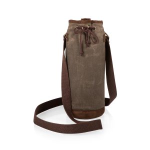 Custom Waxed Canvas Wine Tote with logo
